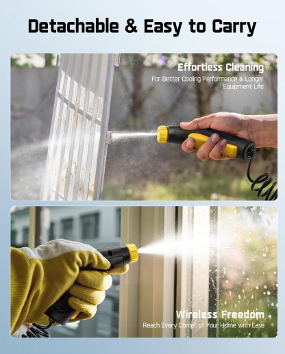 Pulverizador eléctrico inalámbrico portátil Fanttik NB8 Nano con depósito de 2,1 galones, cabezal retráctil, batería de litio de 2600 mAh, IPX5, 72-98 PSI, hidrolimpiadora portátil para jardín, ducha de camping y limpieza de mascotas.