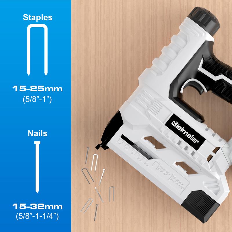 20V Nail Gun Battery Powered, 18 Gauge 2 in 1 Cordless Brad Nailer Stapler for Upholstery and Carpentry,  Upgraded Electric Staple Gun Include 2.0Ah Battery, 1600 Staples and Nails