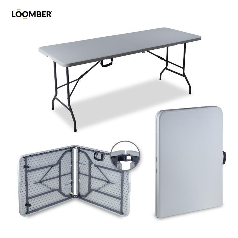 Mesa Plegable Bolzano Blanca Tipo Portafolio – 180 cm