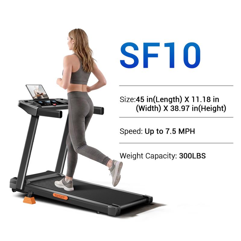 Cinta de correr plegable con inclinación (0.6-7 MPH) para uso doméstico | Motor de 3.0 HP | Pantalla de visualización | Plataforma portátil para caminar con manillar | Capacidad de carga de 300 lbs | SpringStatements