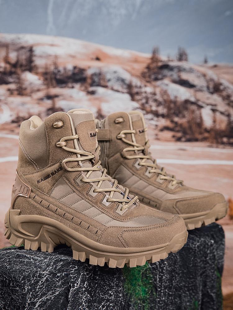 Men's All-Weather All-Terrain High-Top Round Toe Lightweight Breathable Slip-Resistant Outdoor Sports Boots for Mountaineering Trekking Work Tactical Activities fashion outdoor shoe hikingshoes trekking  boots jungle