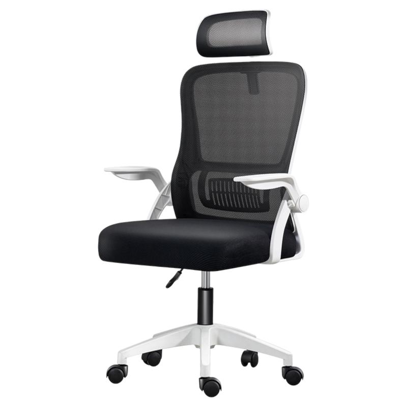 Silla de Oficina, para Gaming, Escritorio Ergonmica con Reposacabezas, Ajustable y con Soporte Lumbar Respaldo de Malla Transpirable Reposabrazos Abatibles de 90 Giratoria 360