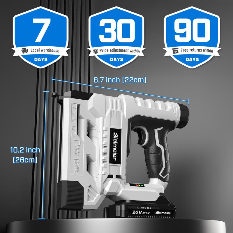 20V Nail Gun Battery Powered, 18 Gauge 2 in 1 Cordless Brad Nailer Stapler for Upholstery and Carpentry,  Upgraded Electric Staple Gun Include 2.0Ah Battery, 1600 Staples and Nails