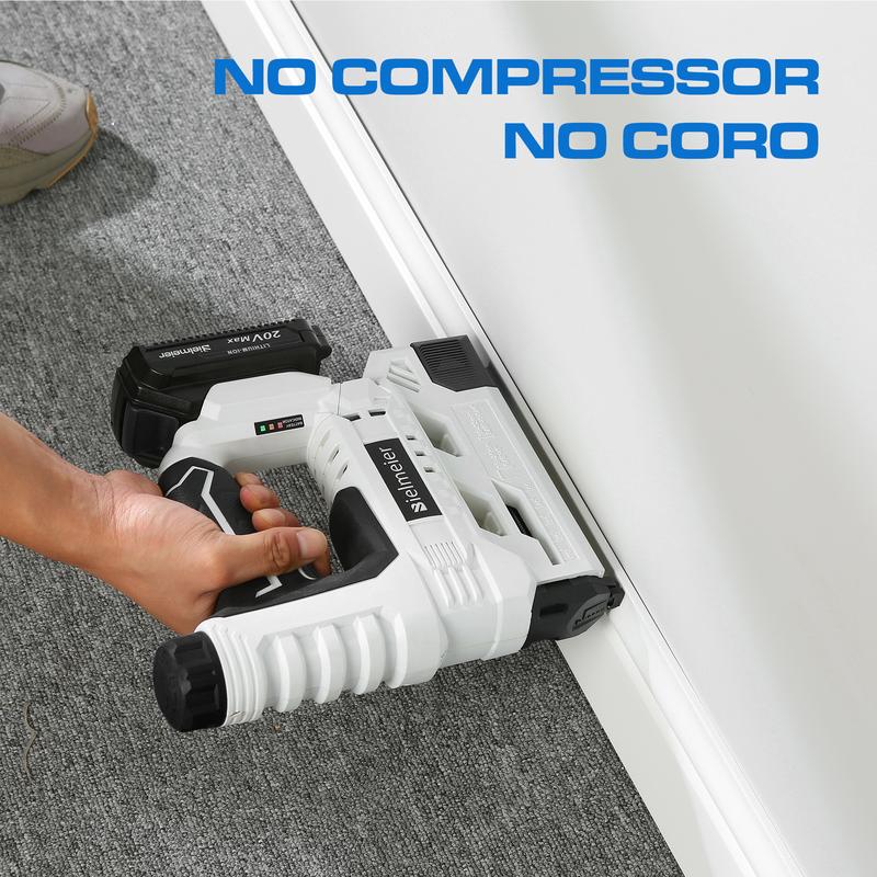 20V Nail Gun Battery Powered, 18 Gauge 2 in 1 Cordless Brad Nailer Stapler for Upholstery and Carpentry,  Upgraded Electric Staple Gun Include 2.0Ah Battery, 1600 Staples and Nails