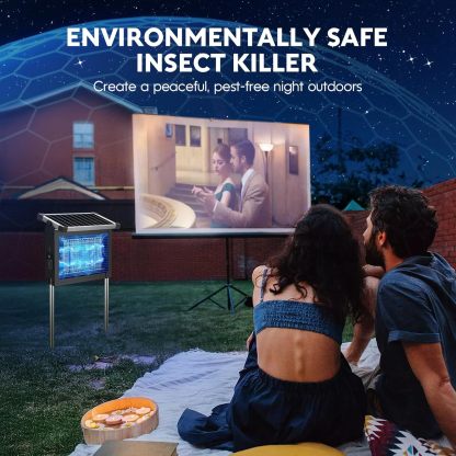Gainstarx Mata Mosquitos Solar para Exterior, Resistente al Agua, Eléctrico para Moscas y Mosquitos, Sensor de Luz Inteligente, Recargable por Energía Solar, Ideal para Patio, Jardín, Camping y Uso Interior