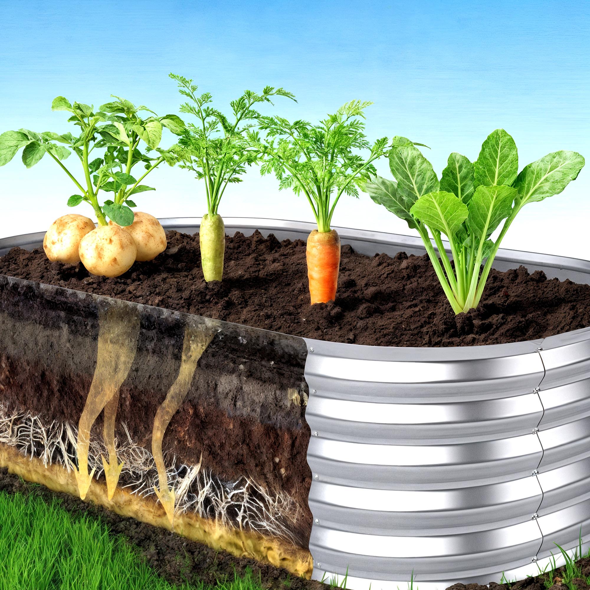 【New Year Deal】Utopia Home Galvanized Raised Garden Bed 2-Pack 6x2 ft Lightweight Outdoor Planter Boxes Easy Assembly for Vegetables Fruits & Flowers