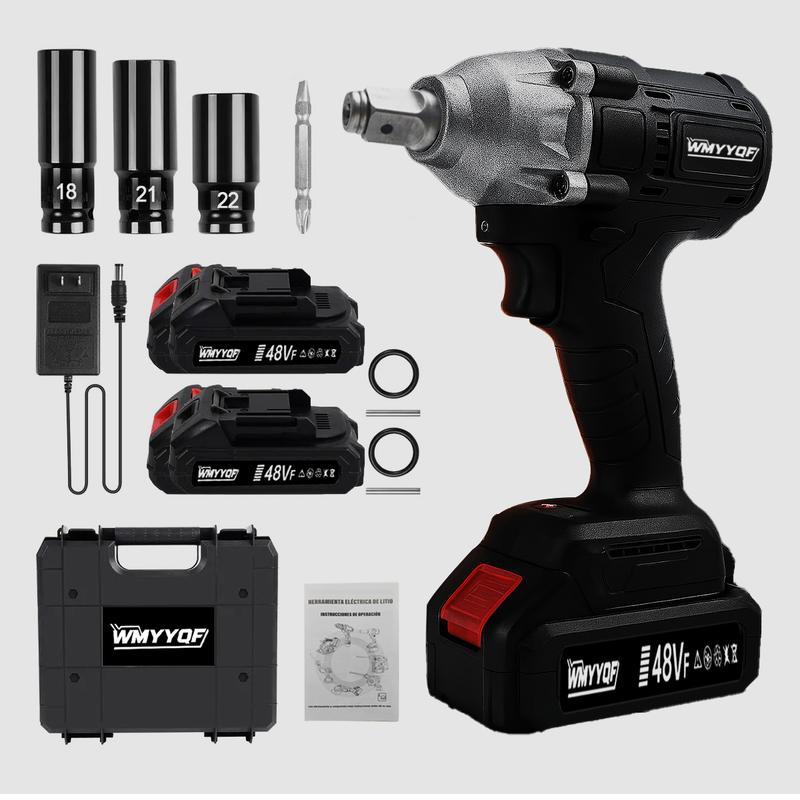 Taladro Atornillador de Impacto Recargable, 2 Baterías + 31 Accesorios – Ideal para Mecánica, Hogar y Construcción, Cambio de Llantas, Muebles y Proyectos DIY