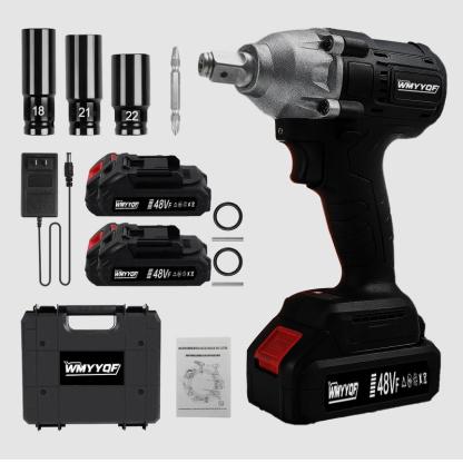 Taladro Atornillador de Impacto Recargable, 2 Baterías + 31 Accesorios – Ideal para Mecánica, Hogar y Construcción, Cambio de Llantas, Muebles y Proyectos DIY