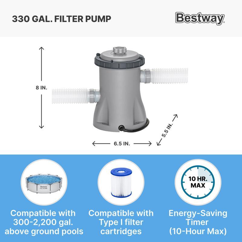 Piscina redonda desmontable Bestway Steel Pro MAX para exteriores con bomba, de 30 a 42 pulgadas de profundidad