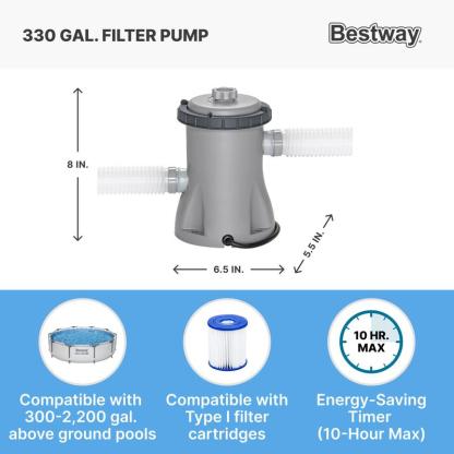 Piscina redonda desmontable Bestway Steel Pro MAX para exteriores con bomba, de 30 a 42 pulgadas de profundidad