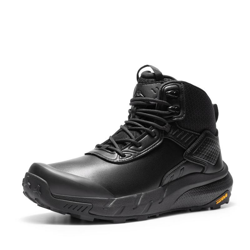 Botas de trabajo tácticas militares impermeables para hombre, de caña alta con protección para el tobillo, fabricadas con tejido duradero y transpirable, ideales para uso en exteriores e interiores. Calzado de seguridad negro.