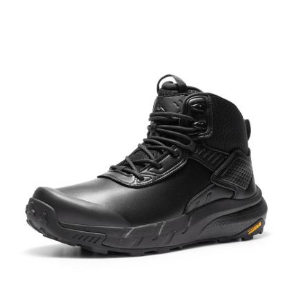 Botas de trabajo tácticas militares impermeables para hombre, de caña alta con protección para el tobillo, fabricadas con tejido duradero y transpirable, ideales para uso en exteriores e interiores. Calzado de seguridad negro.