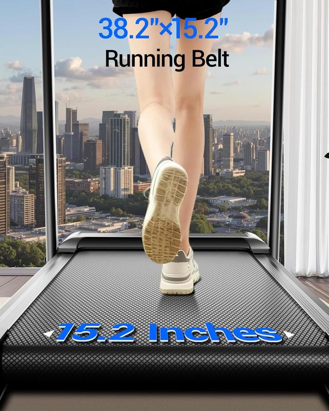 Cinta de correr plegable con inclinación (0.6-7 MPH) para uso doméstico | Motor de 3.0 HP | Pantalla de visualización | Plataforma portátil para caminar con manillar | Capacidad de carga de 300 lbs | SpringStatements