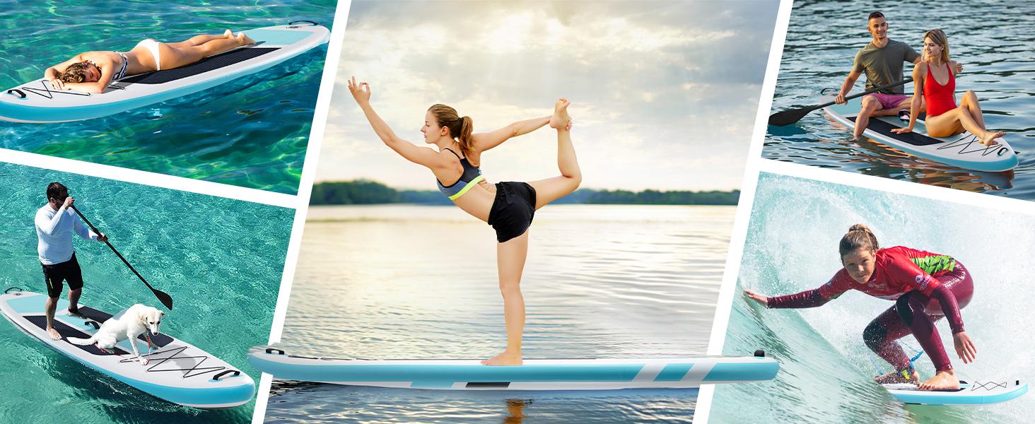 Sweet Furniture S -Premium SUP Inflatable Stand Up Paddle Board with 2-in-1 Paddle, Wide Stable Design, Non-Slip Comfort Deck for Adults & Youth