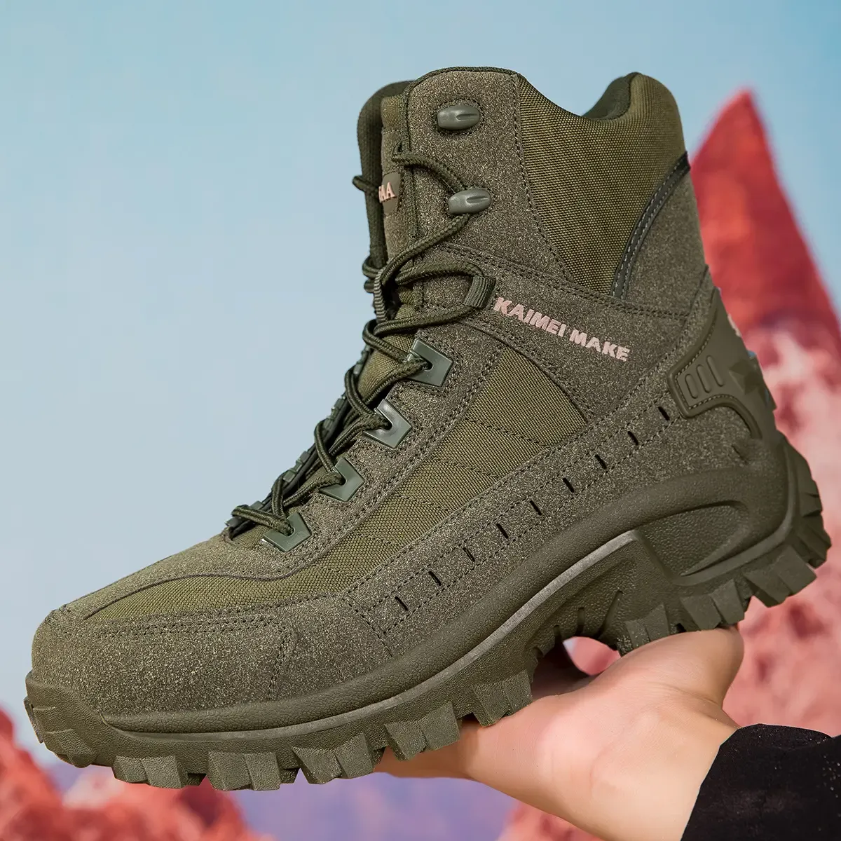 Botas deportivas para hombre, resistentes a todo tipo de clima, de caña alta, con punta redonda, ligeras, transpirables y antideslizantes para exteriores, para montañismo, trekking, trabajo, actividades tácticas, calzado de moda para exteriores, botas de 