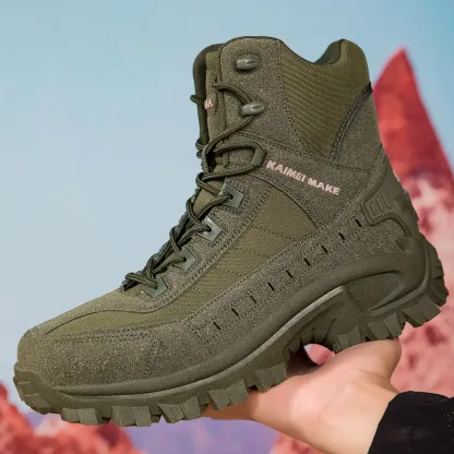 Botas deportivas para hombre, resistentes a todo tipo de clima, de caña alta, con punta redonda, ligeras, transpirables y antideslizantes para exteriores, para montañismo, trekking, trabajo, actividades tácticas, calzado de moda para exteriores, botas de 