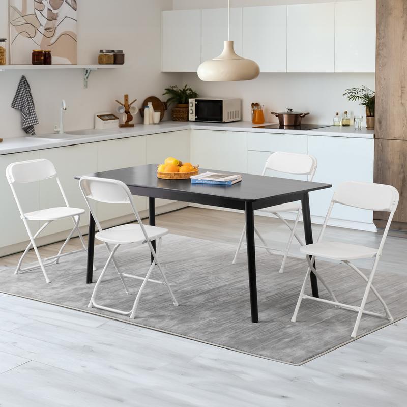 Sillas plegables de plástico con capacidad de 150 kg, sillas plegables de metal resistentes, para exteriores e interiores, para el hogar, la oficina y fiestas. Cómodas.
