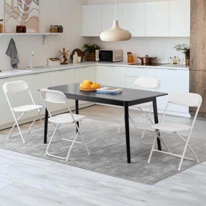 Sillas plegables de plástico con capacidad de 150 kg, sillas plegables de metal resistentes, para exteriores e interiores, para el hogar, la oficina y fiestas. Cómodas.