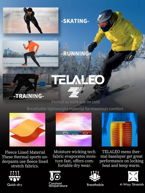 Paquete de 5 pantalones de compresión térmica para hombre, mallas deportivas con forro polar, leggings deportivos, ropa interior térmica para clima frío, ropa de invierno, material de poliéster - Ropa masculina