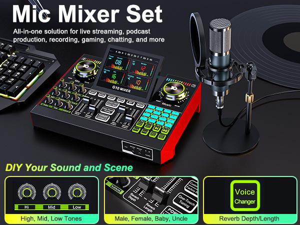 【Live Exclusive】 Tenlamp G10-P15 Mixing Sound Card Kit, customizable sound effects, two-level noise reduction, equipped with a condenser microphone, suitable for livestreaming, gaming, singing, podcasting, and more. #TikTokBlackFriday