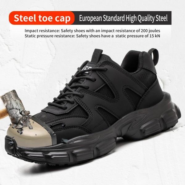 Zapatos de seguridad para mujer con puntera de acero y protección antipinchazos de material Kevlar, ligeros, antideslizantes, botas de trabajo industriales con diseño apto para todo tipo de clima.