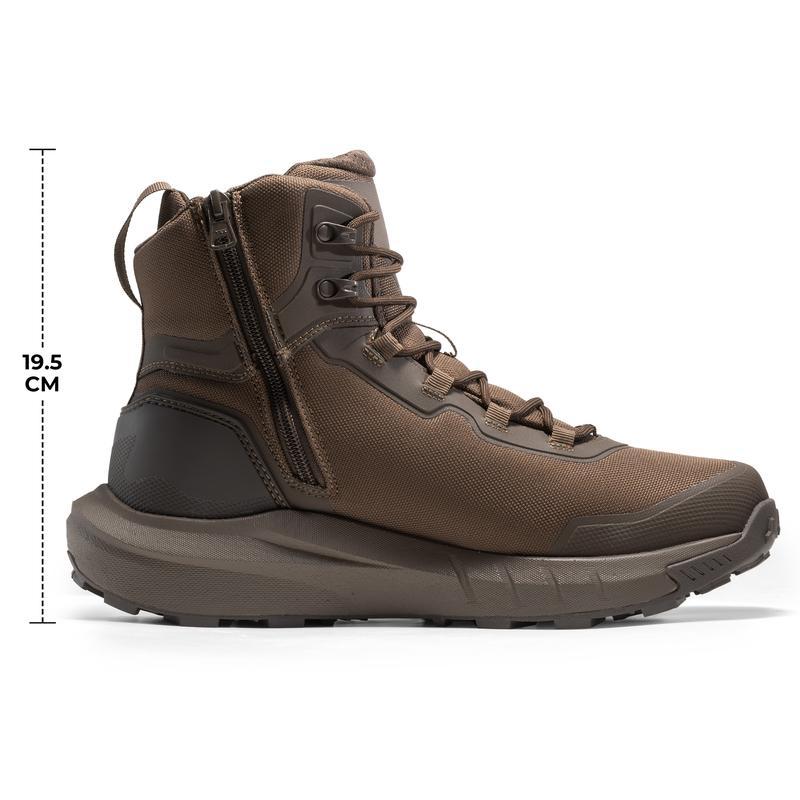 Botas de seguridad y militares de caña alta, color negro, fabricadas con tejido Oxford, forro de malla, cuero vegano y suela de goma ETPU, ideales para actividades al aire libre y trabajos de seguridad para hombres.