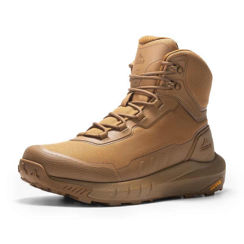 Botas de seguridad y militares de caña alta, color negro, fabricadas con tejido Oxford, forro de malla, cuero vegano y suela de goma ETPU, ideales para actividades al aire libre y trabajos de seguridad para hombres.