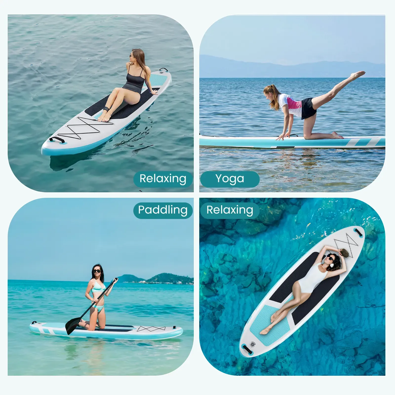 Tabla de Stand Up Paddle Hinchable Premium con Remo 2 en 1, Diseño Ancho y Estable, y Superficie Antideslizante y Cómoda para Adultos y Jóvenes