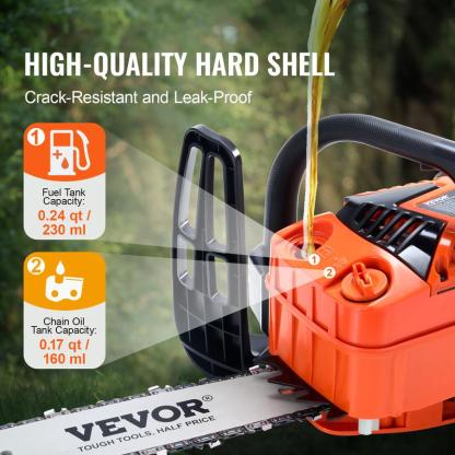 VEVOR Gas Chainsaw, Various specifications, Gasoline Powered Chain Saw, Handheld Cordless Petrol Chainsaws for Tree Wood Branch Cutting, Tree Trimming, Land Clearing, Farm Garden Ranch Forest Cutting Use