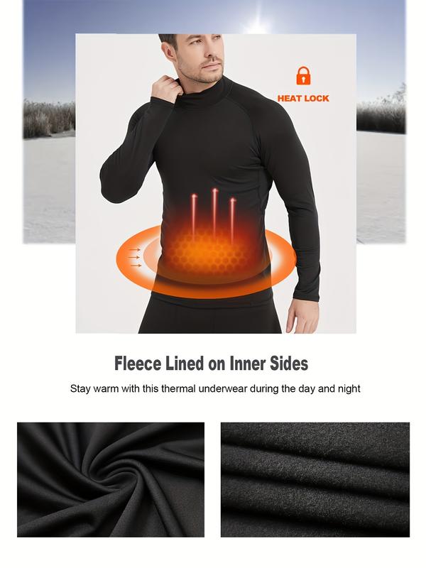 Paquete de 5 camisetas térmicas de cuello alto para hombre, camisetas de compresión de manga larga con forro polar, camisetas interiores de capa base, ofertas para ti.