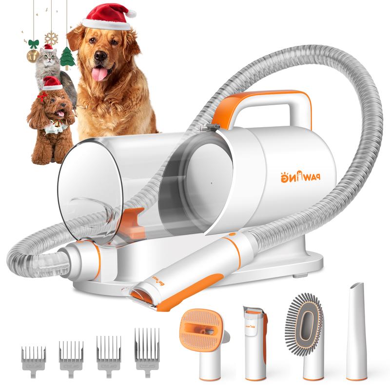 Kit de Aseo para Mascotas PAWING con Aspiradora, Herramientas Profesionales Todo en Uno para Perros y Gatos – Aspiradora Silenciosa para Mascotas con Taza de Polvo de Gran Capacidad 2L para Pelo Suelto