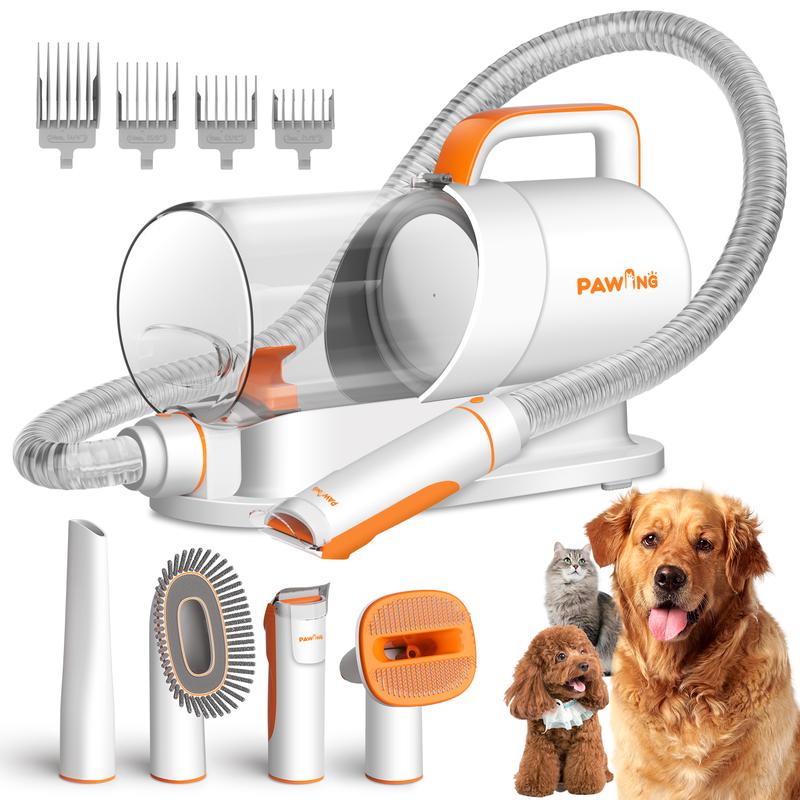 Kit de Aseo para Mascotas PAWING con Aspiradora, Herramientas Profesionales Todo en Uno para Perros y Gatos – Aspiradora Silenciosa para Mascotas con Taza de Polvo de Gran Capacidad 2L para Pelo Suelto