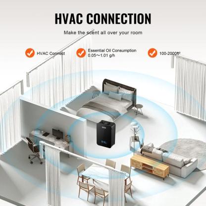 Máquina Aromatizadora de Aire, Varias Especificaciones, Difusor Inteligente de Aceites Esenciales con Bluetooth, Difusor HVAC sin Agua con Tecnología de Aire Frío, Máquina de Aromaterapia para Hogar, Oficina y Hotel