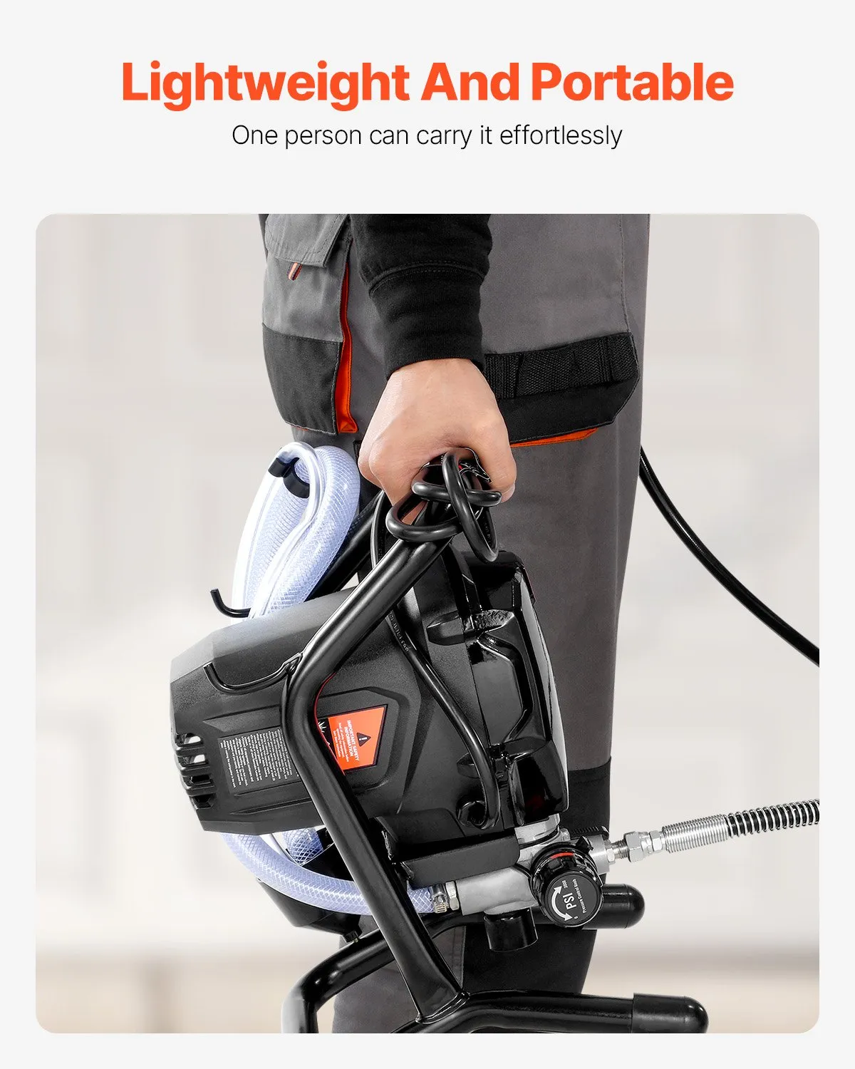 Pulverizador de Pintura Sin Aire de Pie 3000PSI 750W para Interiores y Exteriores del Hogar, Muebles y Cercas, TikTokShopBlackFriday, Pulverizador de Pintura de Mano con Manguera