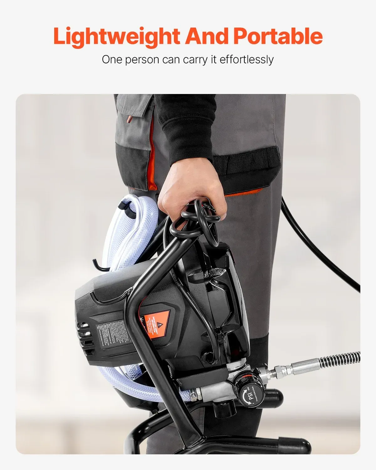 Pulverizador de Pintura Sin Aire de Pie 3000PSI 750W para Interiores y Exteriores del Hogar, Muebles y Cercas, TikTokShopBlackFriday, Pulverizador de Pintura de Mano con Manguera