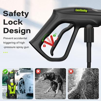 Hidrolavadora de Alta Presión 2300 PSI 2.5 GPM, con 4 Boquillas y Cañón de Espuma para Lavar Autos, Limpieza del Hogar y Riego de Jardín, Regalo Perfecto