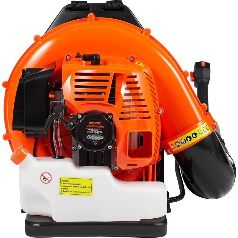 Sopladora de Hojas a Gas VEVOR 79cc Tipo Mochila, 2 Tiempos, Tanque 3L, 184 MPH, Ideal para Césped, Limpieza de Hojas y Nieve