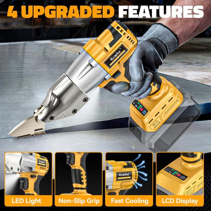 Cizalla de Metal Compatible con Dewalt 20V – Cortadora de Chapa 18GA, 221 Ft-Lbs Torque, Cabezal Giratorio 360°, Para Acero, Cuero y Alfombra – Batería No Incluida