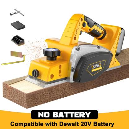 Cepillo Eléctrico Inalámbrico 3-1/4” Compatible con Batería Dewalt 20V (¡Batería No Incluida!) – 15000 RPM, Ideal para Carpintería, Madera y Proyectos DIY en Casa