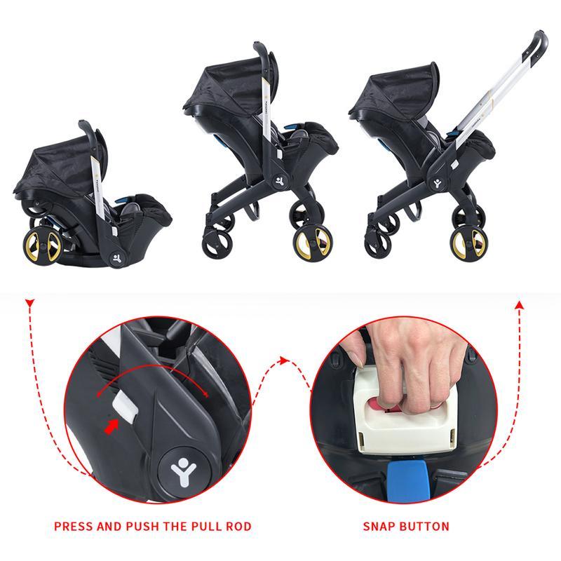 Cochecito Convertible Todo en Uno Sin Base de Anclaje – Cochecito para Niños con Asiento Reversible, Compacto y Asequible