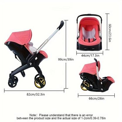 Cochecito Convertible Todo en Uno Sin Base de Anclaje – Cochecito para Niños con Asiento Reversible, Compacto y Asequible