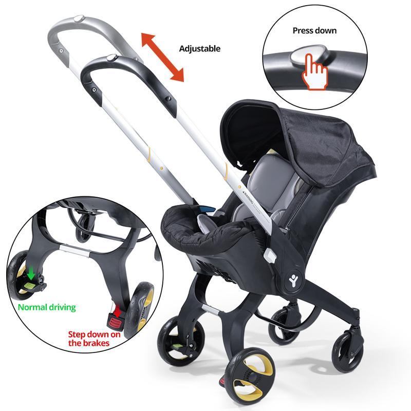 Cochecito Convertible Todo en Uno Sin Base de Anclaje – Cochecito para Niños con Asiento Reversible, Compacto y Asequible