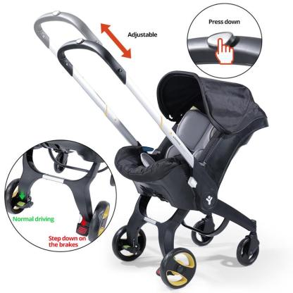 Cochecito Convertible Todo en Uno Sin Base de Anclaje – Cochecito para Niños con Asiento Reversible, Compacto y Asequible