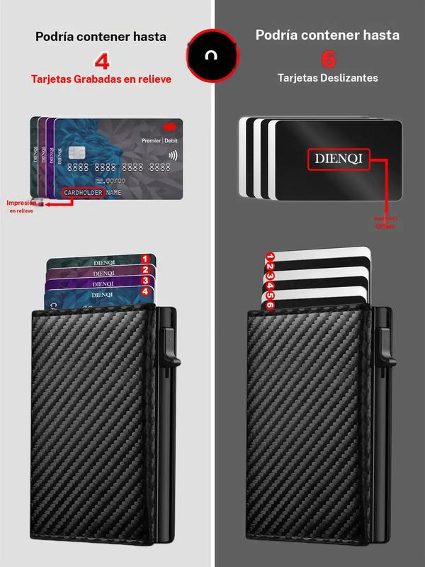 Billetera Slim para Hombre con RFID – Porta Tarjetas de Crédito, ID y Banco, Estuche de Metal de Aluminio, Minimalista y Inteligente, Monedero para Todas las Estaciones