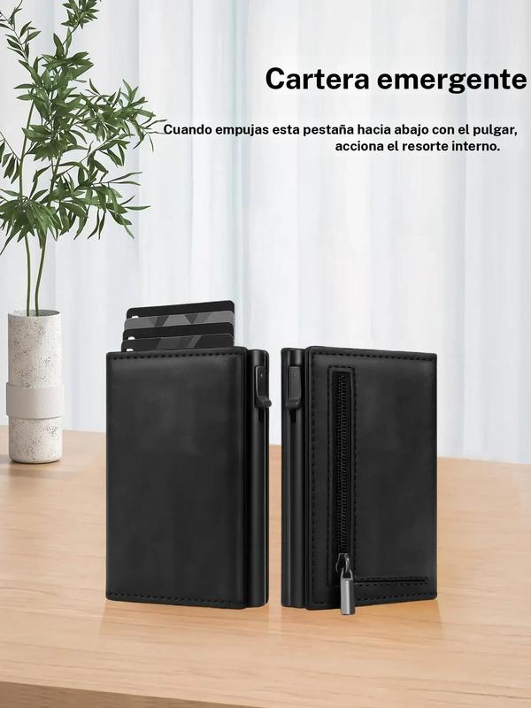 Billetera Slim para Hombre con RFID – Porta Tarjetas de Crédito, ID y Banco, Estuche de Metal de Aluminio, Minimalista y Inteligente, Monedero para Todas las Estaciones