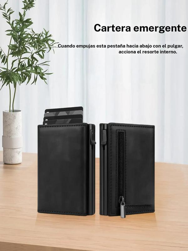 Billetera Slim para Hombre con RFID – Porta Tarjetas de Crédito, ID y Banco, Estuche de Metal de Aluminio, Minimalista y Inteligente, Monedero para Todas las Estaciones