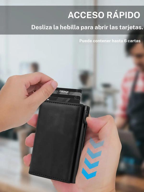 Billetera Slim para Hombre con RFID – Porta Tarjetas de Crédito, ID y Banco, Estuche de Metal de Aluminio, Minimalista y Inteligente, Monedero para Todas las Estaciones