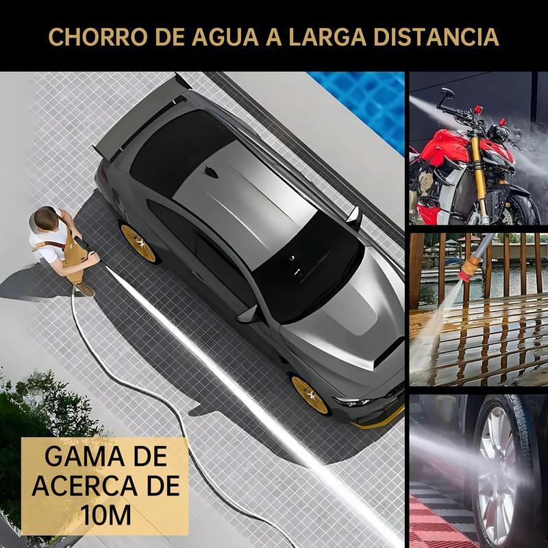Hidrolavadora Eléctrica Portátil e Inalámbrica 550W – 680 PSI, Incluye 2 Baterías y Manguera de 5 m, Pistola para Limpieza