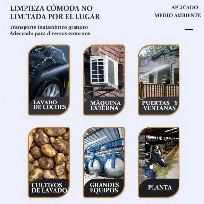 Hidrolavadora Eléctrica Portátil e Inalámbrica 550W – 680 PSI, Incluye 2 Baterías y Manguera de 5 m, Pistola para Limpieza