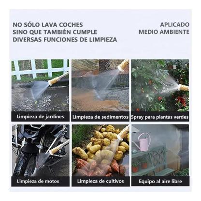 Hidrolavadora Eléctrica Portátil e Inalámbrica 550W – 680 PSI, Incluye 2 Baterías y Manguera de 5 m, Pistola para Limpieza